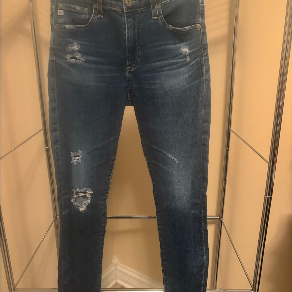 AG Adriano Goldschmied The Farrah Skinny Ankle Jeans … high rise, skinny ankle